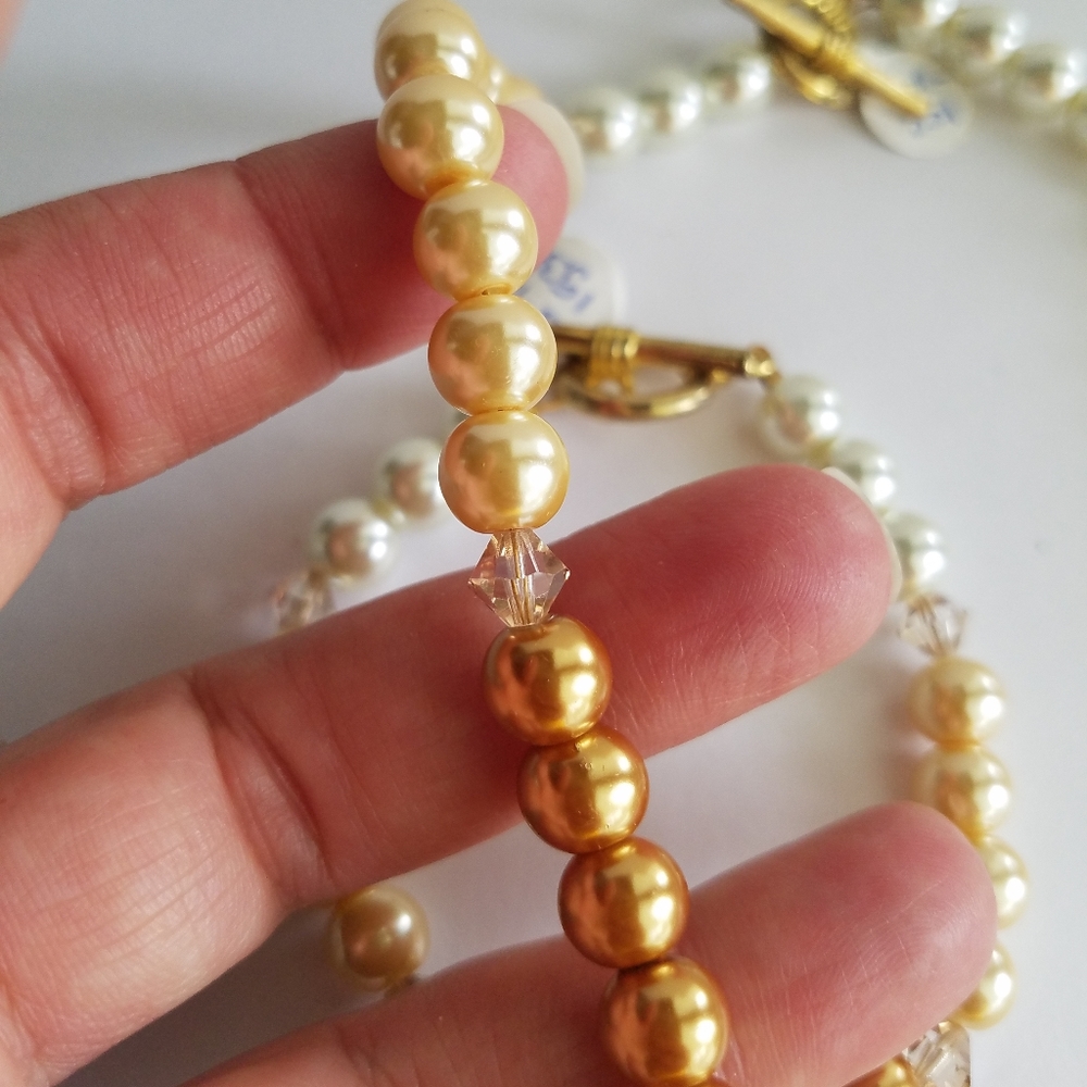 Swarovski Elements Metallic Bronze Faux Pearl Bracelet Handmade NWT - Picture 13 of 17
